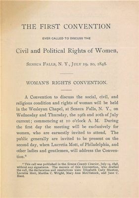 La Convenzione di Seneca Falls: Diritti delle Donne e il Nascita del Femminismo Americano